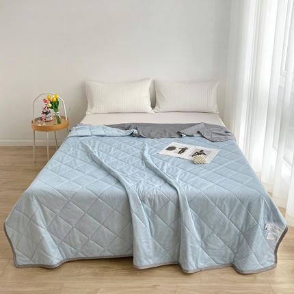 富艺隆 2025新款纯色凉感丝夏被 浅天蓝