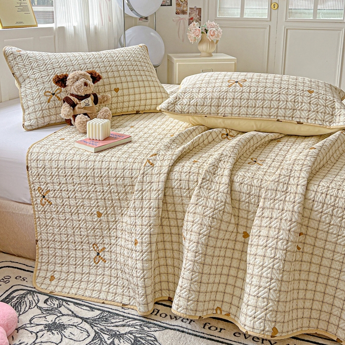 91家纺网 家纺一手货源 找家纺 羽爱家纺 2025新款A类双面全棉印花床盖套件 极简主义