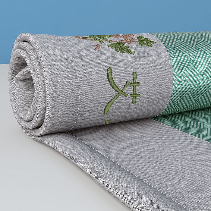 91家纺网 家纺一手货源 找家纺 席之家 2025新款凉感艾草冰藤席凉席席子 饼干花-绿色