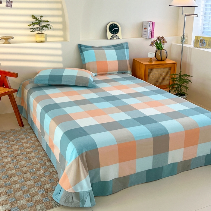 91家纺网 家纺一手货源 找家纺 金窝窝家纺 2025新款纯棉水洗棉四件套 大发格绿