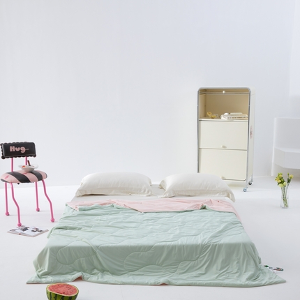 91家纺网 家纺一手货源 找家纺 （总）亿梵家居 2025春夏新款A类母婴级啵啵西瓜被凉感被夏被夏凉被空调被