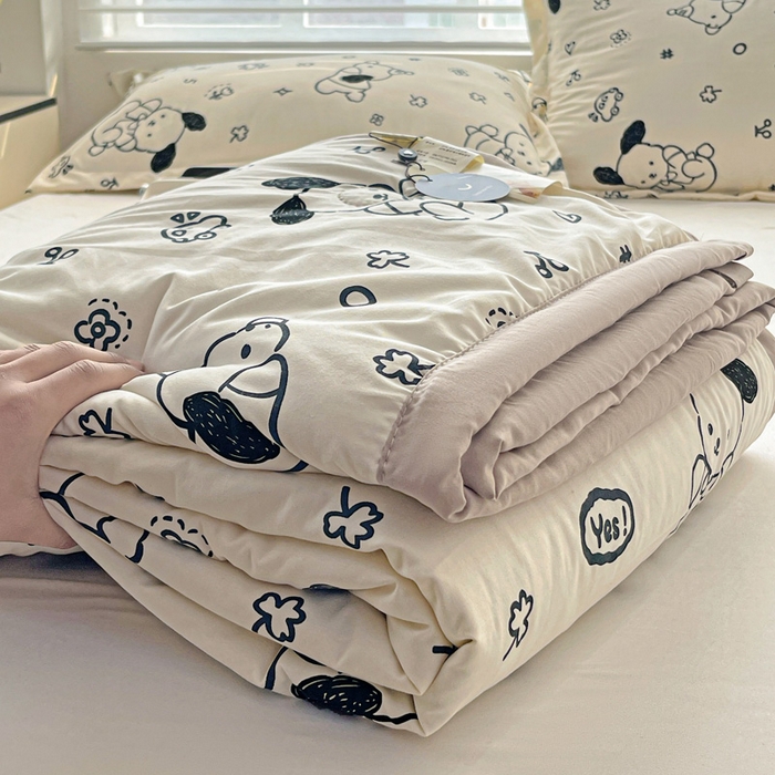 91家纺网 家纺一手货源 找家纺 富艺隆 2025新款水洗棉印花夏被 奶酪丸丸饼