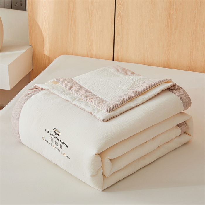 91家纺网 家纺一手货源 找家纺 （总）创优家纺 2025新款无印风格子新疆棉夏被空调被纯棉花被夏被子薄被芯水洗棉包检测