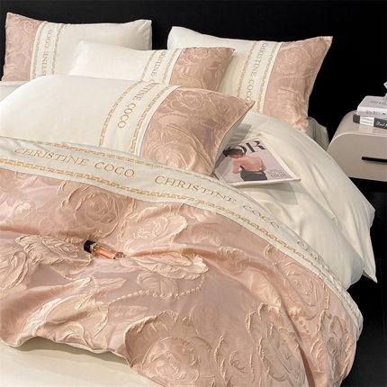 91家纺网 家纺一手货源 找家纺 （总）床绮 2025新款水洗真丝提花春日集四件套