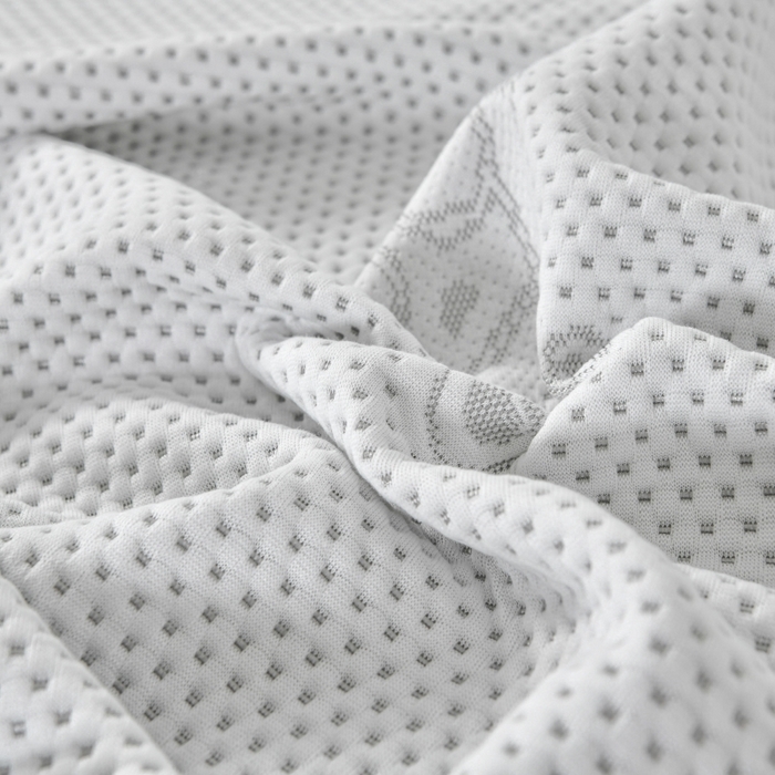 91家纺网 家纺一手货源 找家纺 品乐家纺  2025新款床裙款提花冰豆豆套件凉席席子 灰色