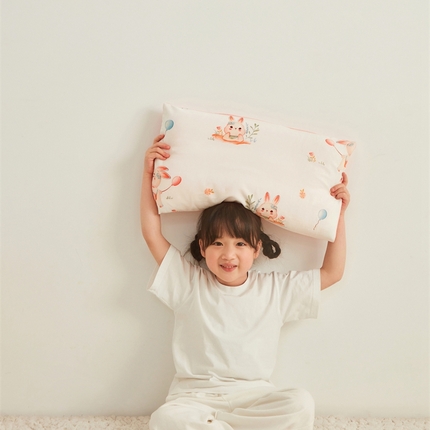 艾佳宝贝 2025新款A类全棉纯棉儿童单枕套多尺寸可拆式枕头 春日游玩