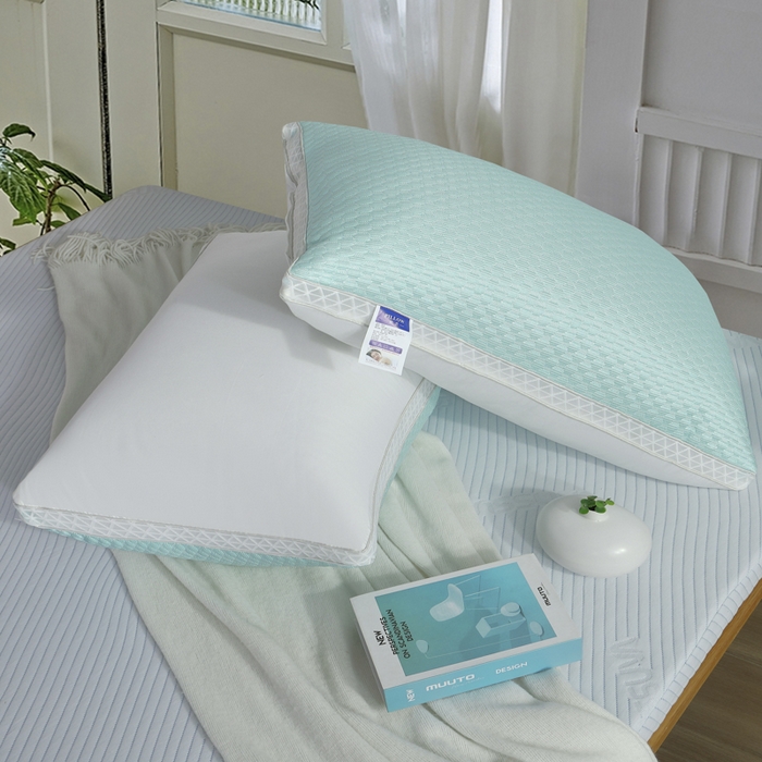 91家纺网 家纺一手货源 找家纺 大熊枕芯  2025新款抗菌防螨冰豆豆枕枕头枕芯 绿色中枕一对