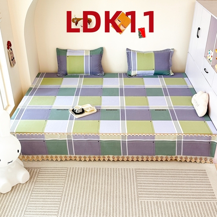 91家纺网 家纺一手货源 找家纺 手艺人家纺 2025新款亲肤舒适老粗布单层炕盖榻榻米炕垫 LDK11