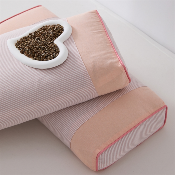 91家纺网 家纺一手货源 找家纺 大熊枕芯 2025新款水洗棉条纹荞麦枕 条纹宫廷-玉20*50*8cm/只