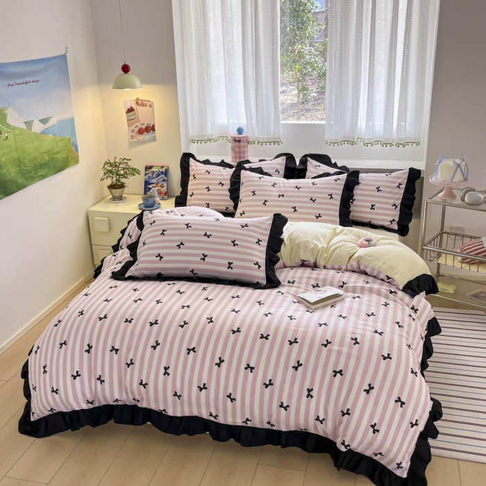 91家纺网 家纺一手货源 找家纺 （总）2025水洗棉花边四件套_9067