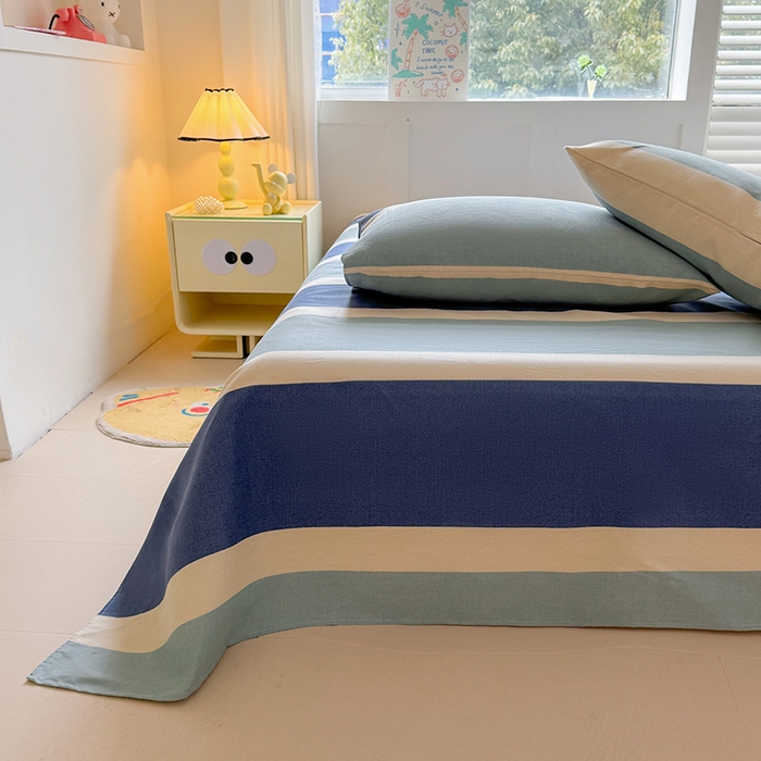 91家纺网 家纺一手货源 找家纺 晓时候 2025原棉老粗布床单凉席三件套软凉席子单床单 简语