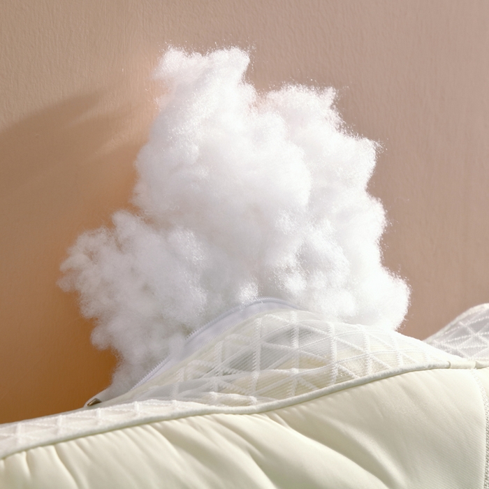 91家纺网 家纺一手货源 找家纺 大熊枕芯  2025新款spa云感刺绣冰丝枕 冰丝护颈枕奶黄高枕一只