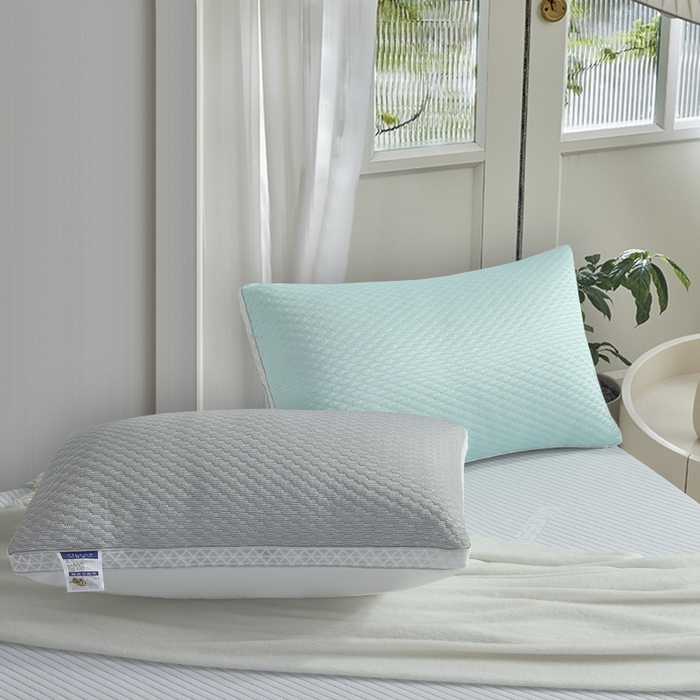 91家纺网 家纺一手货源 找家纺 大熊枕芯  2025新款抗菌防螨冰豆豆枕枕头枕芯 绿色低枕一只