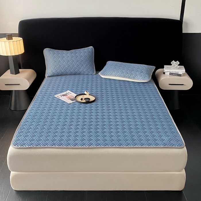 91家纺网 家纺一手货源 找家纺 （总）欧邦 2025新款加厚纯色凉席四件套--凉席三件套