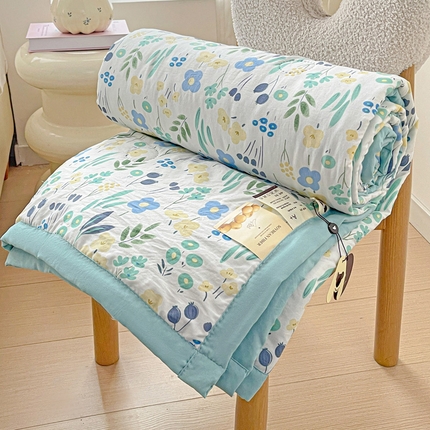 富艺隆 2025新款水洗棉印花夏被 海岛清茶