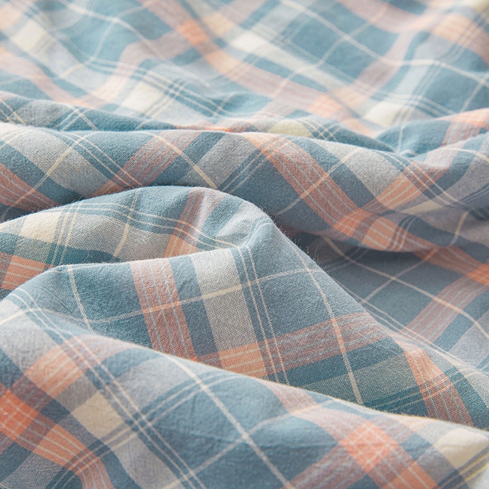 91家纺网 家纺一手货源 找家纺 创优家纺 2025新款无印风格子新疆棉夏被空调被纯棉花被夏被子薄被芯水洗棉包检测 印象蓝