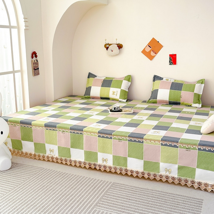 91家纺网 家纺一手货源 找家纺 手艺人家纺 2025新款亲肤舒适老粗布单层炕盖榻榻米炕垫 LDK01