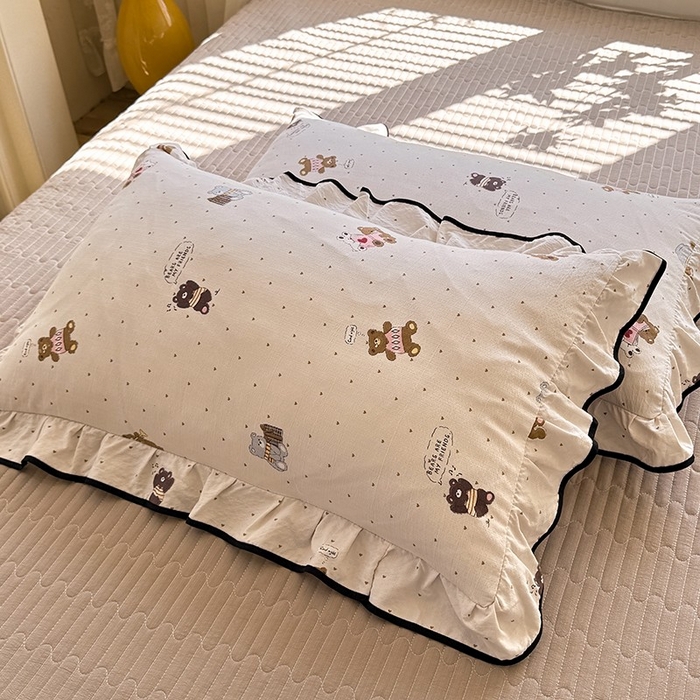 91家纺网 家纺一手货源 找家纺 韩约家纺 2025新款1皱皱纱时尚花边款四件套 罗纳星河