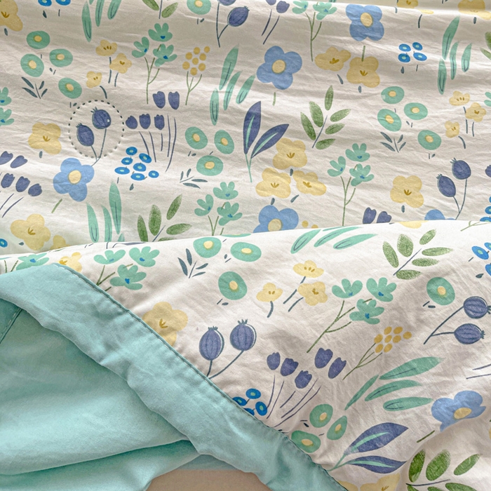 91家纺网 家纺一手货源 找家纺 富艺隆 2025新款水洗棉印花夏被 海岛清茶