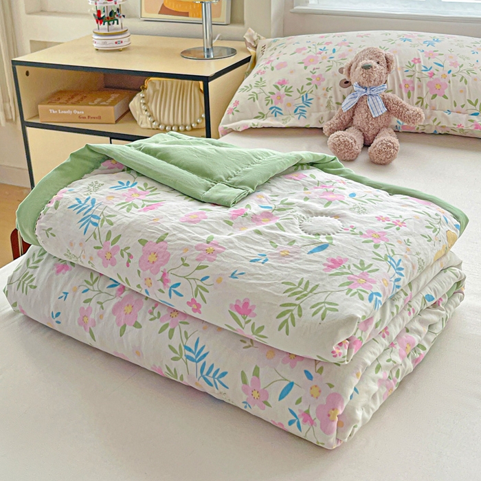 91家纺网 家纺一手货源 找家纺 富艺隆 2025新款水洗棉印花夏被 静谧