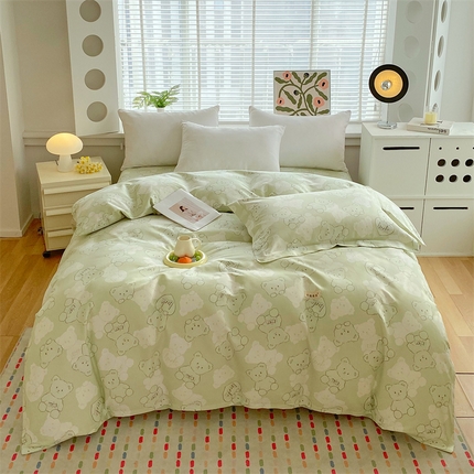 凯磊2025新款老粗布印花单品被套被套单件 萌熊悠眠