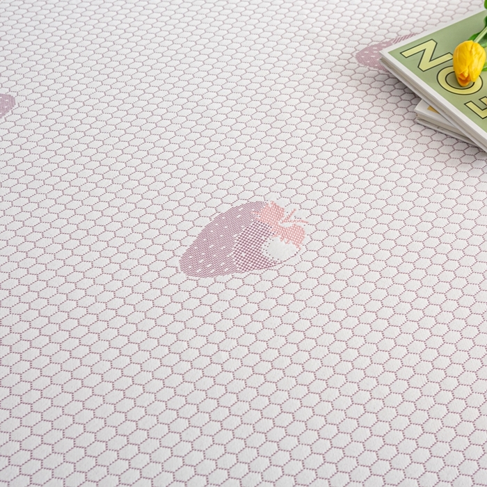 91家纺网 家纺一手货源 找家纺 春寻家纺 2025新款凉豆豆冰丝凉席席子-床裙款 草莓