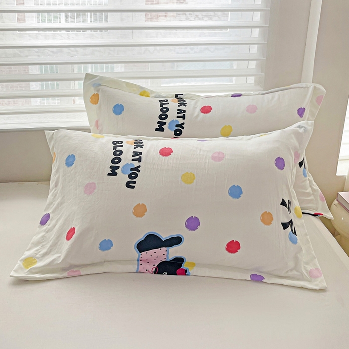 91家纺网 家纺一手货源 找家纺 富艺隆 2025新款水洗棉印花夏被 波点小狗