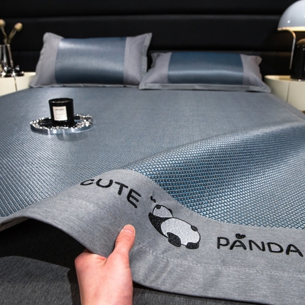 91家纺网 家纺一手货源 找家纺 （总）倾慕家纺 2025新款倾慕刺绣冰藤席