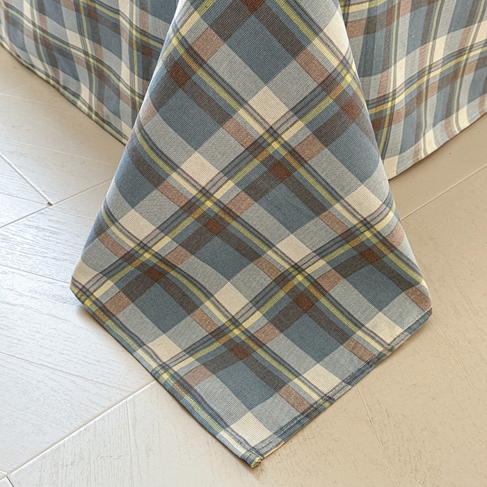 91家纺网 家纺一手货源 找家纺 晓时候 2025原棉老粗布床单凉席三件套软凉席子单床单 简兮蓝