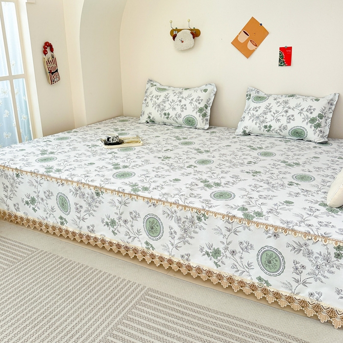 91家纺网 家纺一手货源 找家纺 手艺人家纺 2025新款亲肤舒适老粗布单层炕盖榻榻米炕垫 LDK08