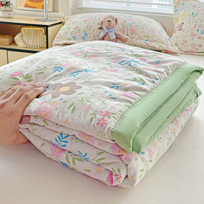 91家纺网 家纺一手货源 找家纺 富艺隆 2025新款水洗棉印花夏被 静谧