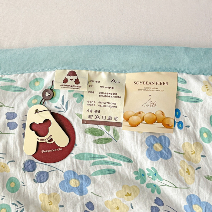 91家纺网 家纺一手货源 找家纺 富艺隆 2025新款水洗棉印花夏被 海岛清茶