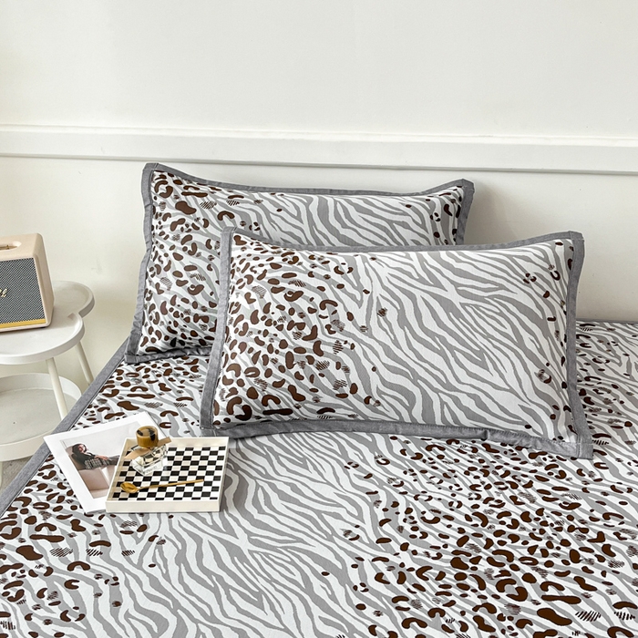 91家纺网 家纺一手货源 找家纺 子曰 2025新款高定版A类PE聚乙烯凉感凉席提花凉席床笠 魅野-灰【平铺款】