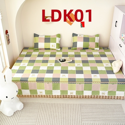 91家纺网 家纺一手货源 找家纺 手艺人家纺 2025新款亲肤舒适老粗布单层炕盖榻榻米炕垫 LDK01