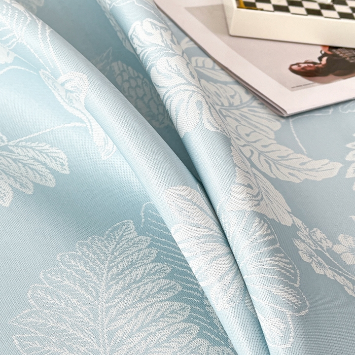 91家纺网 家纺一手货源 找家纺 子曰 2025新款高定版A类PE聚乙烯凉感凉席提花凉席床笠 叶之恋-蓝【平铺款】