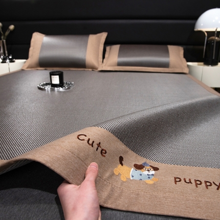 91家纺网 家纺一手货源 找家纺 （总）倾慕家纺 2025新款倾慕刺绣冰藤席