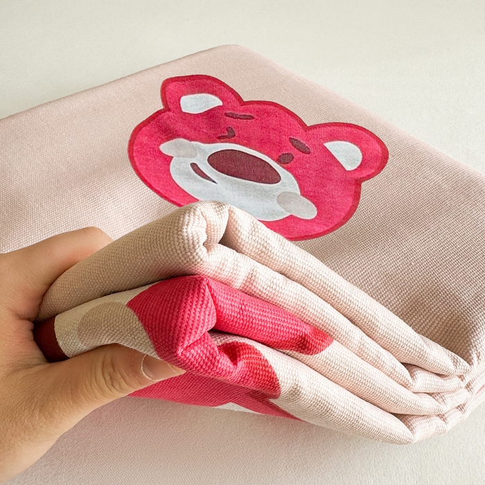 91家纺网 家纺一手货源 找家纺 晓时候 2025原棉老粗布床单凉席三件套软凉席子单床单 草莓熊