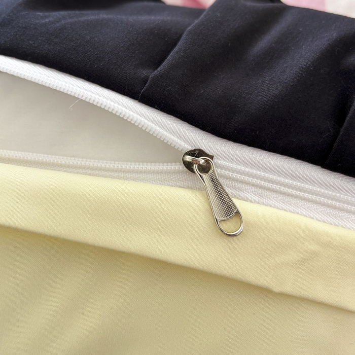 91家纺网 家纺一手货源 找家纺 2025水洗棉花边四件套_9067 蝴蝶结-条纹粉