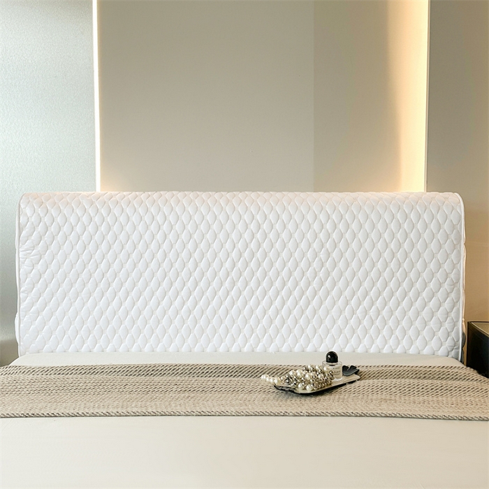 91家纺网 家纺一手货源 找家纺 情恒家纺 2025夏季款亮光布加厚双面用床头罩 象牙白