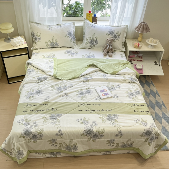 91家纺网 家纺一手货源 找家纺 菲梵家纺 2025春夏新品A类全棉喷气印花夏被 被子被芯 缪斯女神