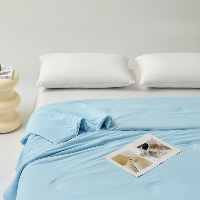 91家纺网 家纺一手货源 找家纺 （总）欧邦 2025新款全消光冰皮凉感锦氨夏被