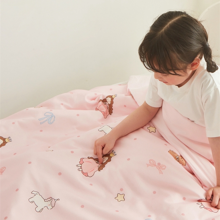 91家纺网 家纺一手货源 找家纺 艾佳宝贝 2025新款A类全棉纯棉儿童单枕套多尺寸可拆式枕头 甜甜小公主