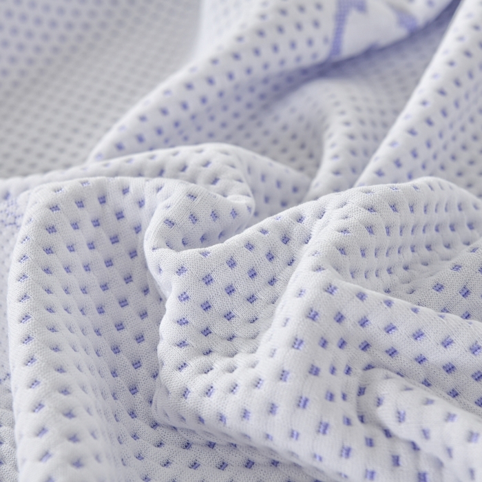 91家纺网 家纺一手货源 找家纺 品乐家纺  2025新款床裙款提花冰豆豆套件凉席席子 浅紫