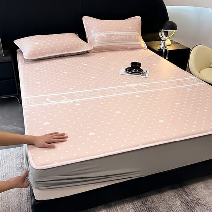 懒猫家纺 2025春夏新款PE凉感提花床席款床笠款凉席 辛瑞拉 床笠款