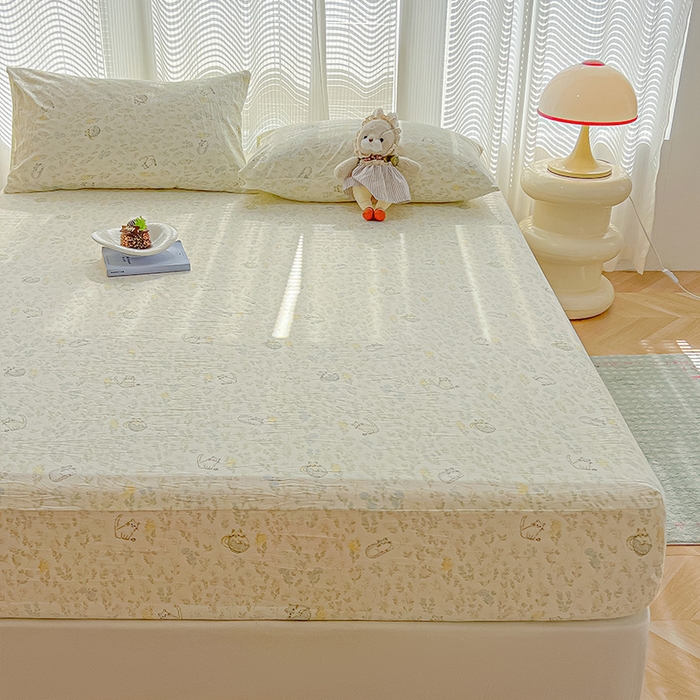 91家纺网 家纺一手货源 找家纺 （总）眠帛家居 2025新款A类水洗皱皱纱印花床笠