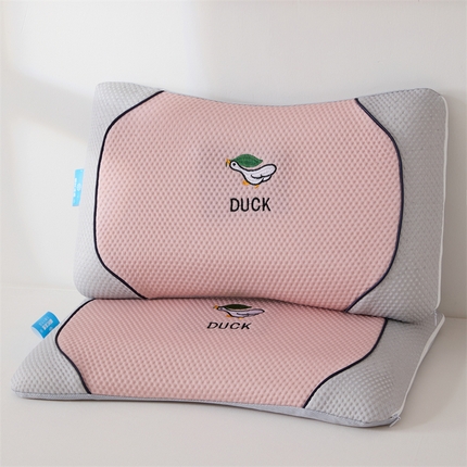 91家纺网 家纺一手货源 找家纺 织布人 2025新款记忆枕夏季凉感天鹅颈记忆枕头儿童学生成人零压记忆枕芯 凉感天鹅颈记忆枕-粉色【学生成人枕40*60cm 】