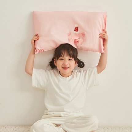 91家纺网 家纺一手货源 找家纺 （总）艾佳宝贝 2025新款A类全棉纯棉儿童单枕套多尺寸可拆式枕头