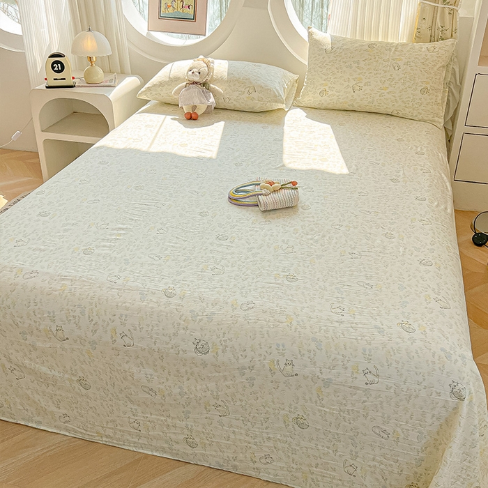 91家纺网 家纺一手货源 找家纺 （总）眠帛家居 2025新款A类水洗皱皱纱印花床单