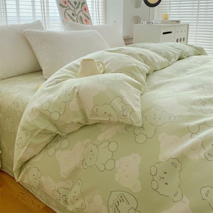 91家纺网 家纺一手货源 找家纺 凯磊2025新款老粗布印花单品被套被套单件 萌熊悠眠