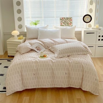 凯磊2025新款老粗布印花单品被套被套单件 浅韵素织